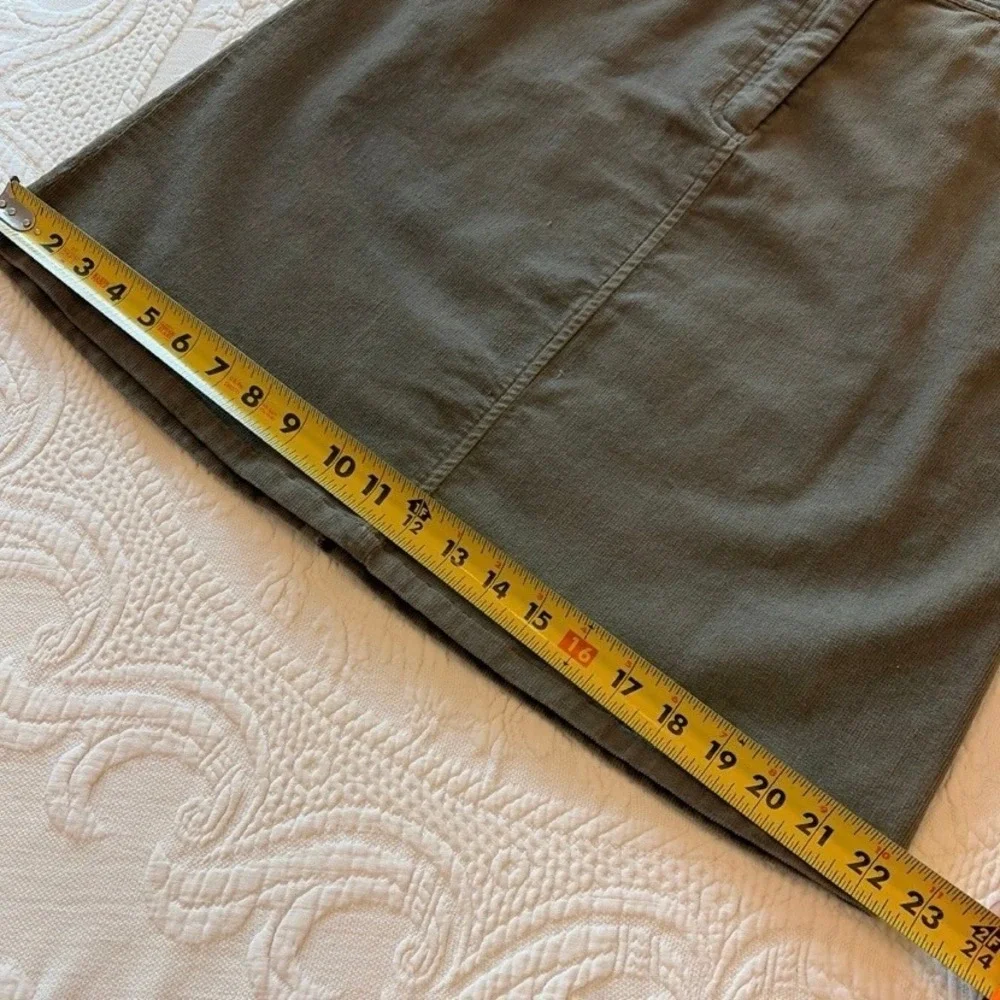 Charter Club Petite 12P Sage Corduroy Skirt Cottagecore Classic Vintage NOS NWT